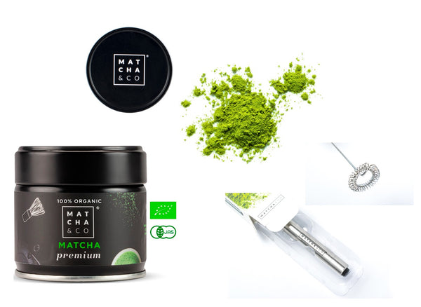 Matcha & Co Ceremoniële Premium Matcha Thee - 100% Biologisch Matcha Poeder uit Japan - 30 gram